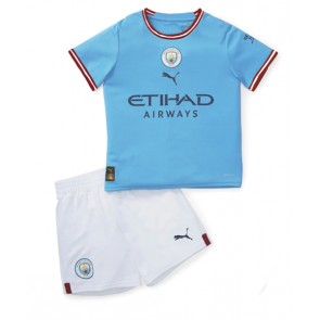Manchester City Hjemmedraktsett Barn 2022-23 Kortermet (+ Korte bukser)